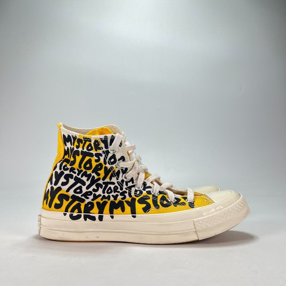 Converse Chuck 70 Hi My Story Yellow Black High Top Shoes 170282C Women's Sz 6.5